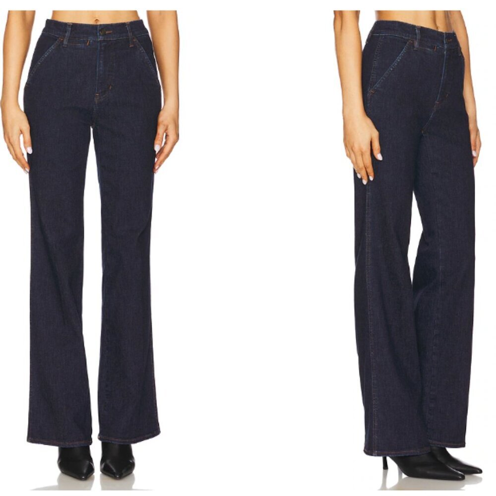 Veronica Beard Crosbie Wide Leg Trouser Jeans in Indigo Size 25